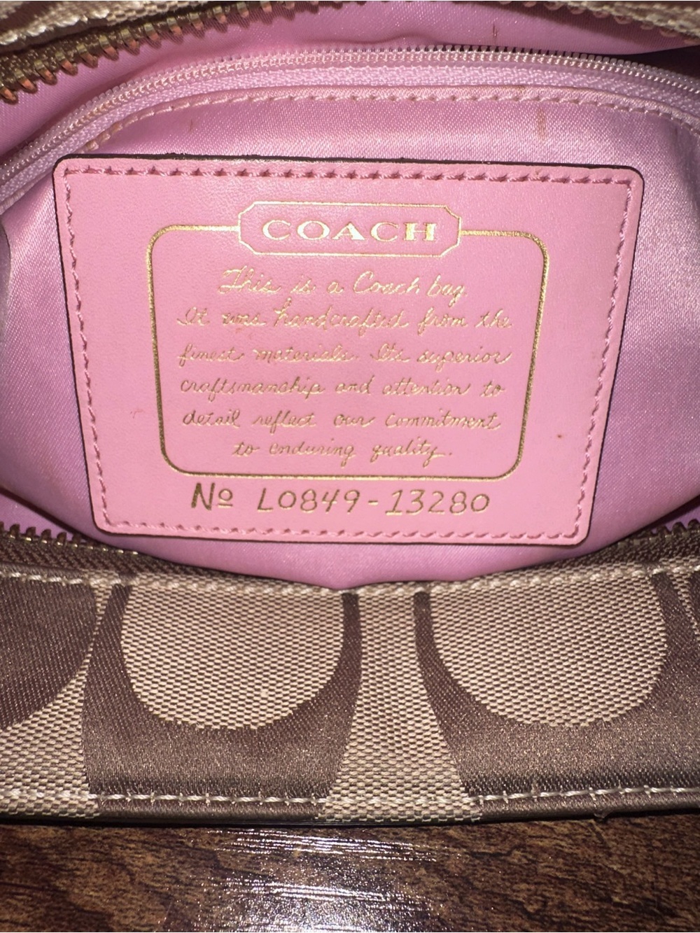 2008 Coach signature jacquard tote bag - Picture 10 of 12